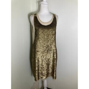Twin Set Gold Sequin Cocktail Dress Size Large